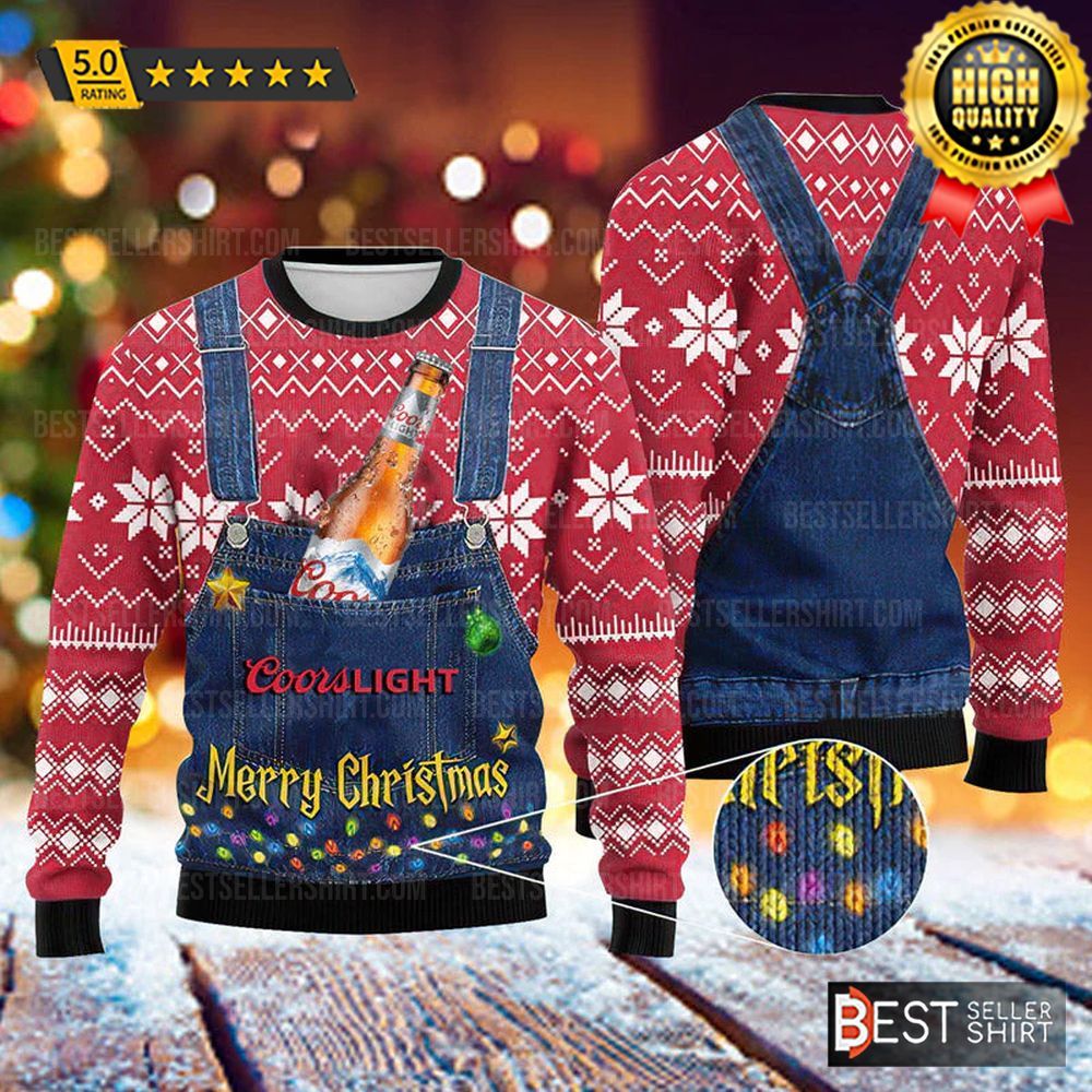 Coors Light Beer Logos Merry Christmas Ugly Sweater 1