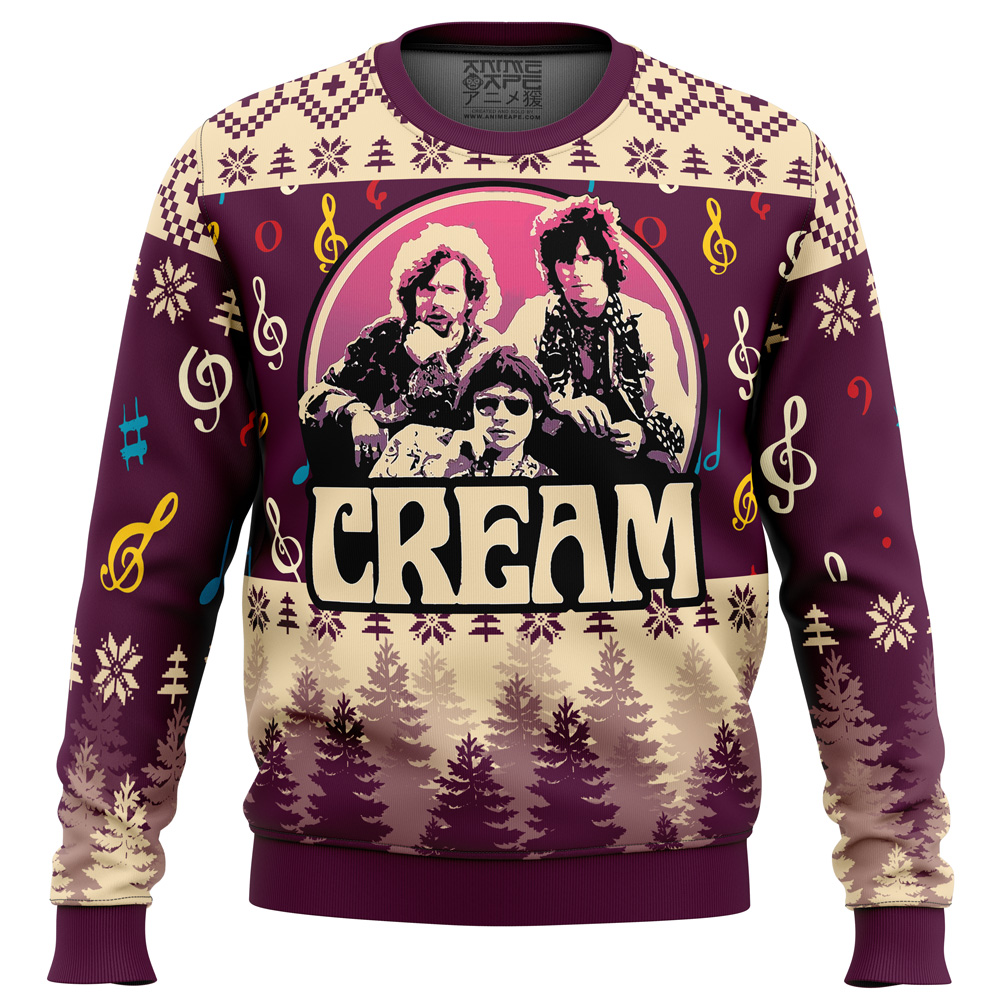 Cream Band Ugly Christmas Sweater FRONT mockup