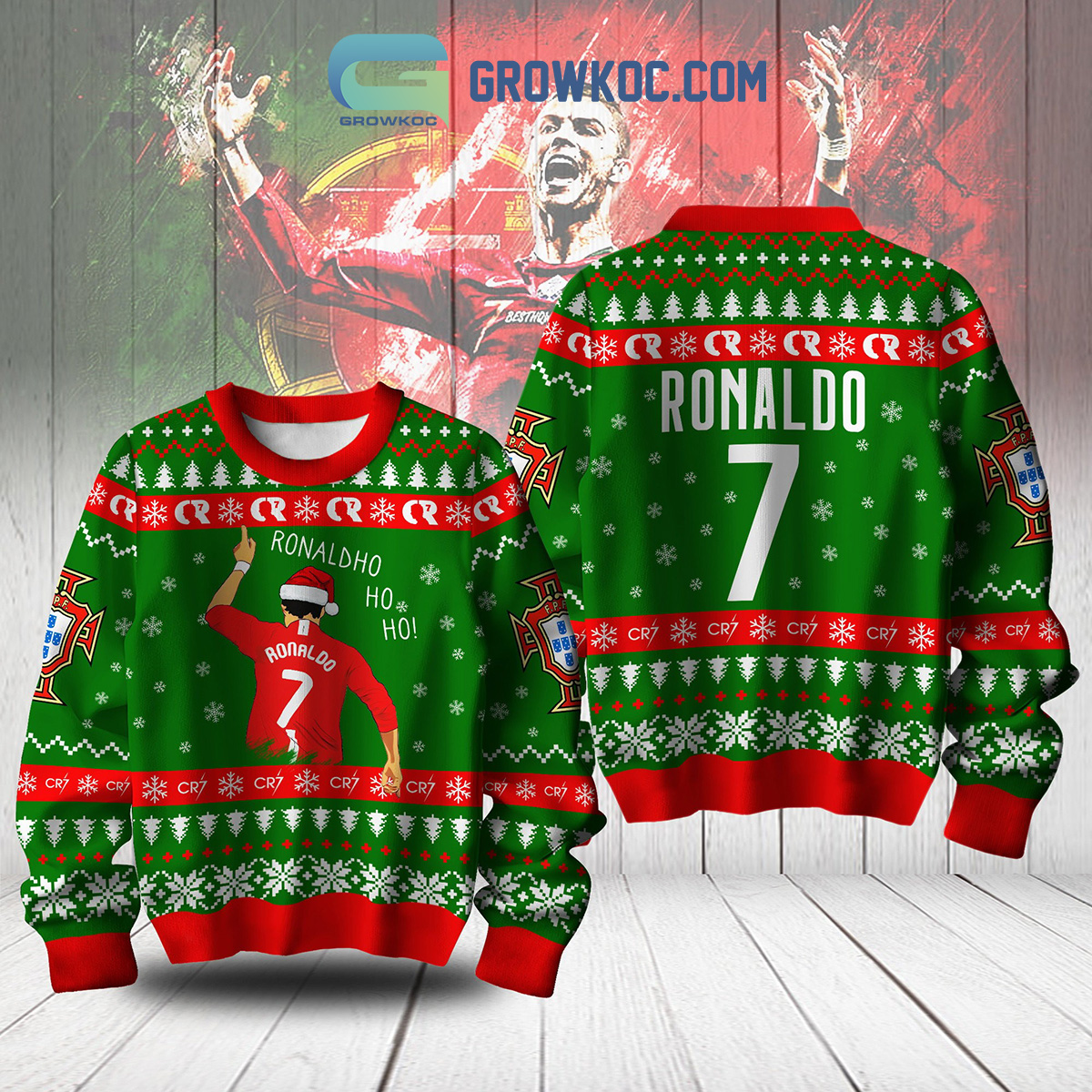 Cristiano Ronaldo CR7 Portugal Football Ugly Sweater2B1 jglcD