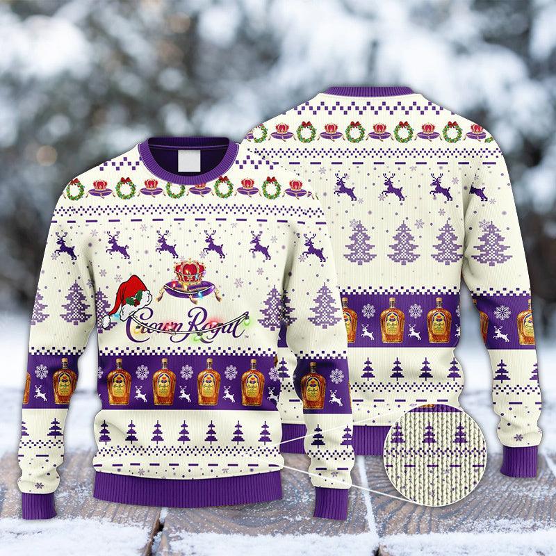 Crown Royal Santa Hat Christmas Knitted Ugly Christmas Sweater