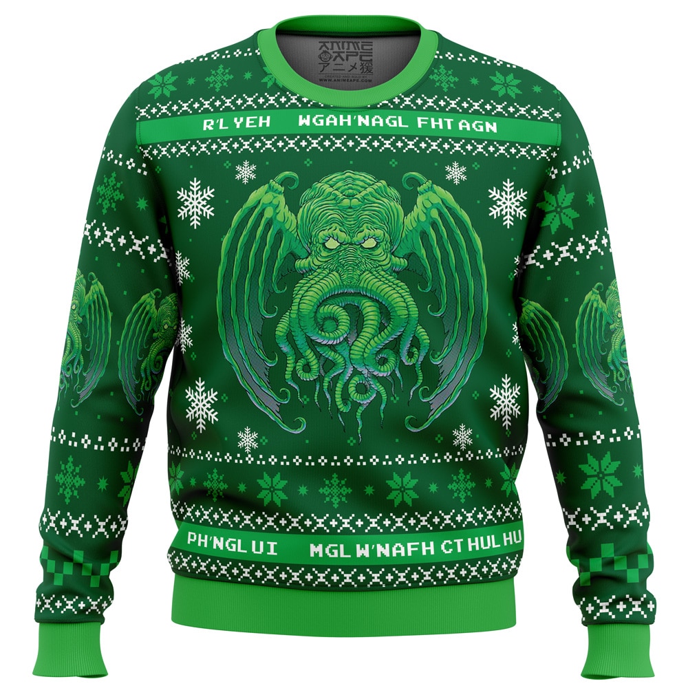 Cthulhu Cultist Christmas PC Ugly Christmas Sweater front mockup