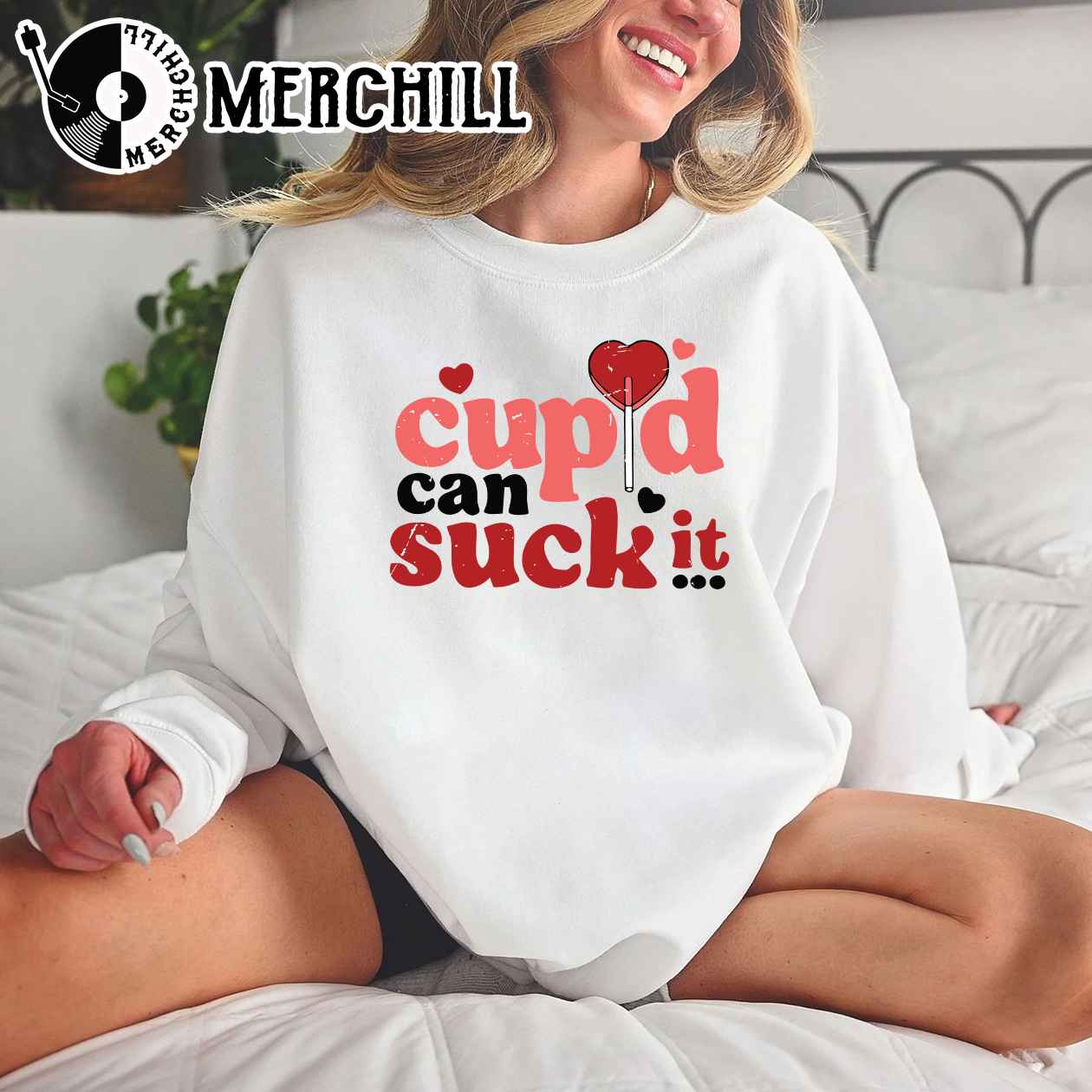 Cupid Can Suck It Sweatshirt Disneyland Valentines Day Gift