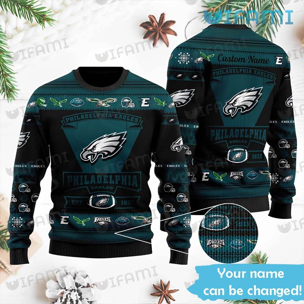 Custom Eagles Ugly Sweater Logo History Philadelphia Eagles Gift