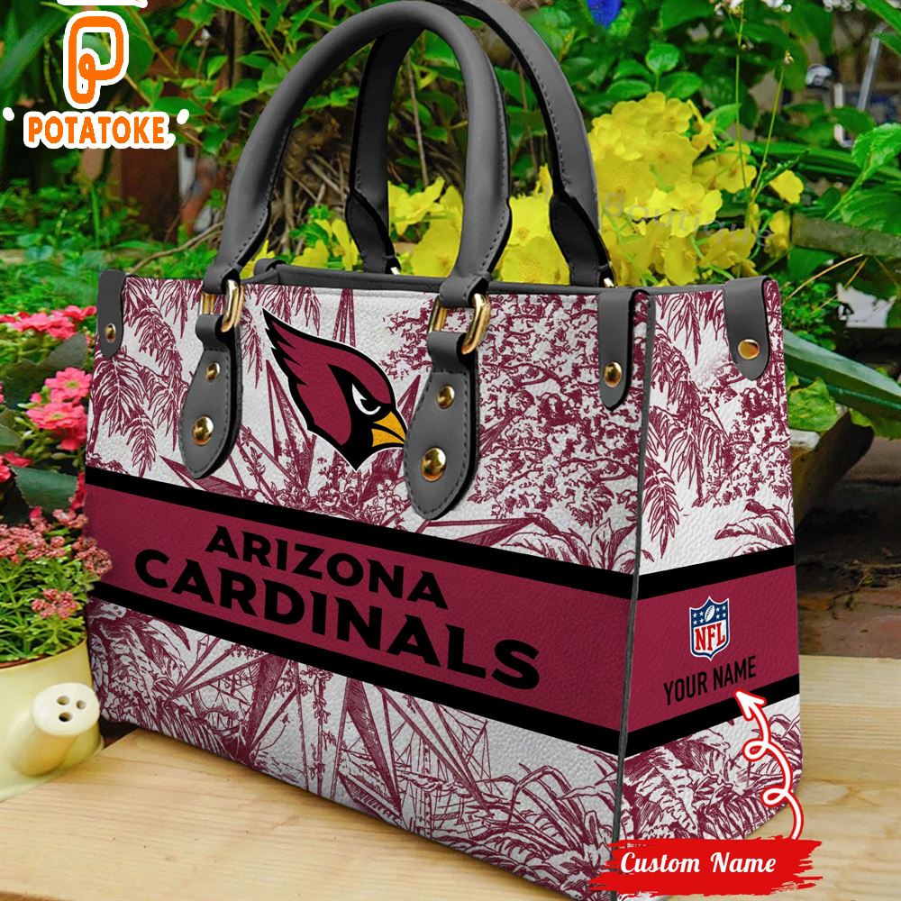 Custom Name Arizona Cardinals NFL Women Leather Hand Bag