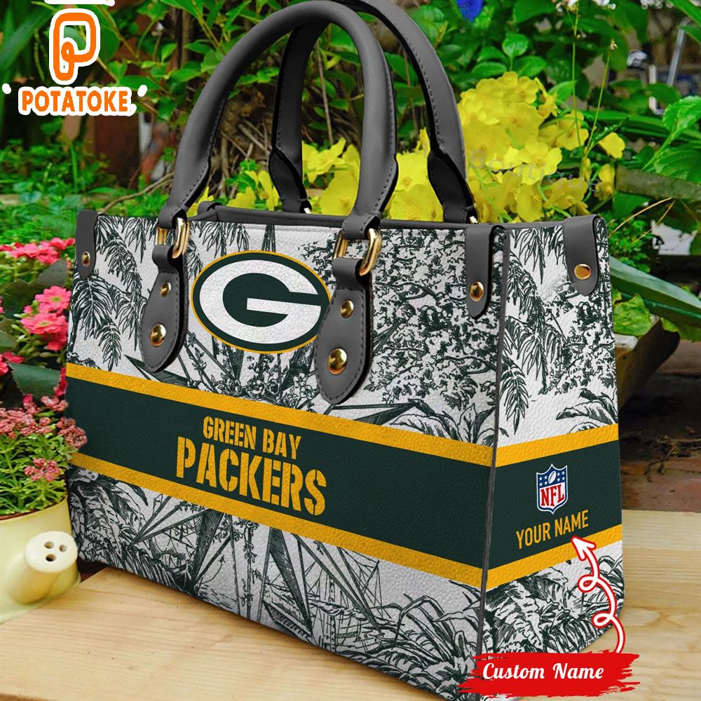 Custom Name Green Bay Packers NFL Women Leather Hand Bag