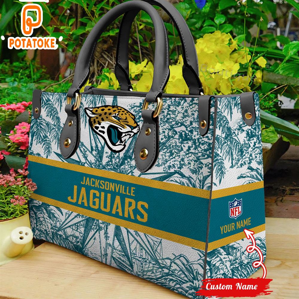 Custom Name Jacksonville Jaguars NFL Women Leather Hand Bag