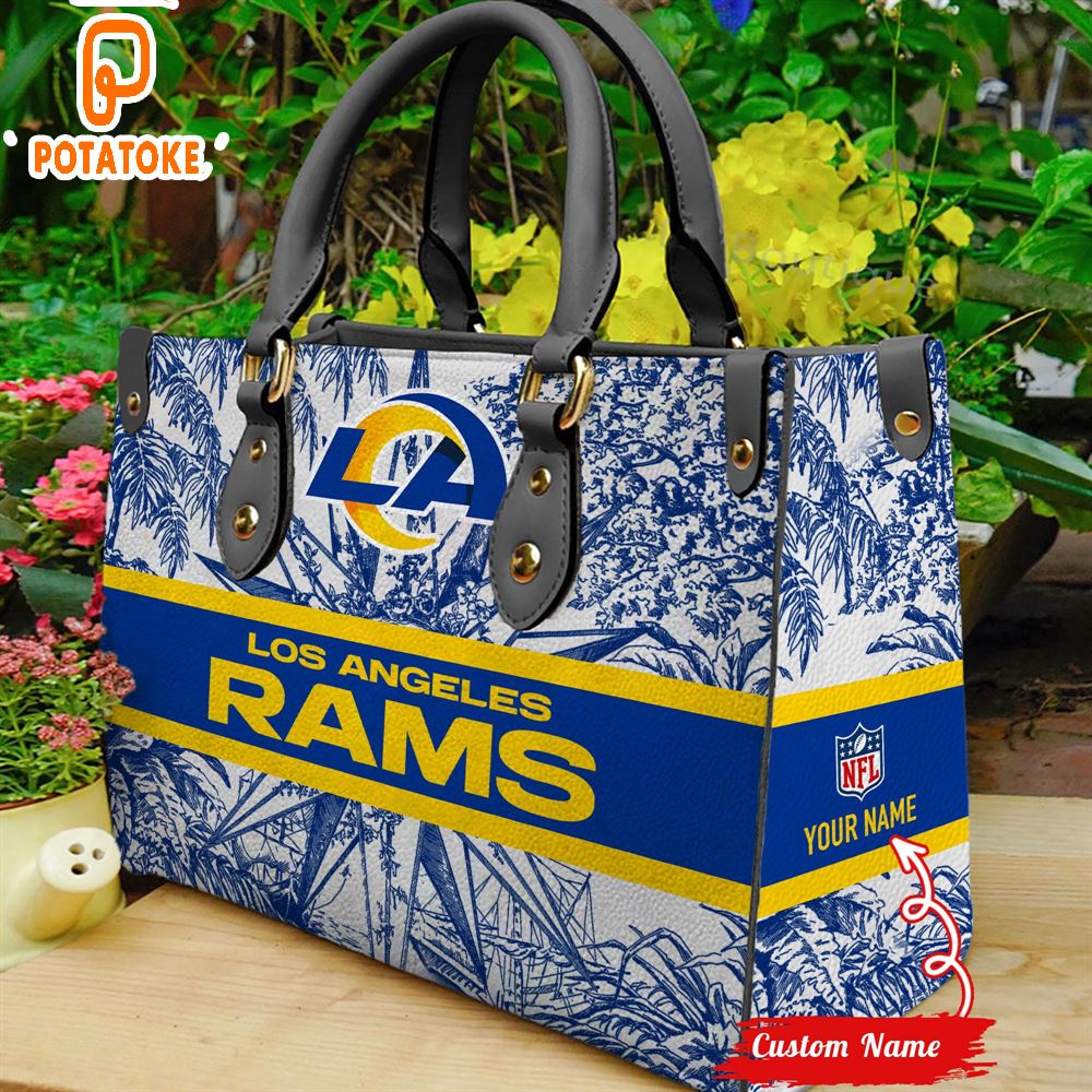 Custom Name Los Angeles Rams NFL Women Leather Hand Bag