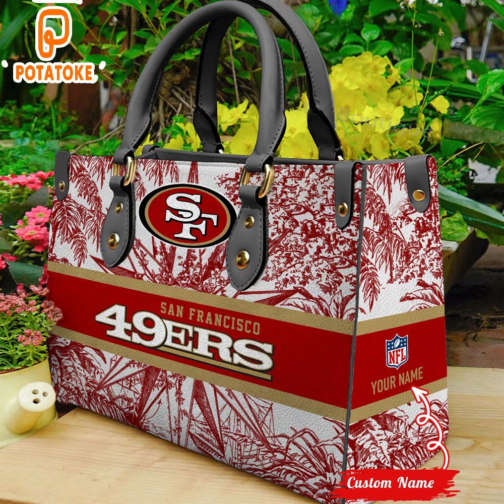 Custom Name San Francisco 49ers NFL Women Leather Hand Bag