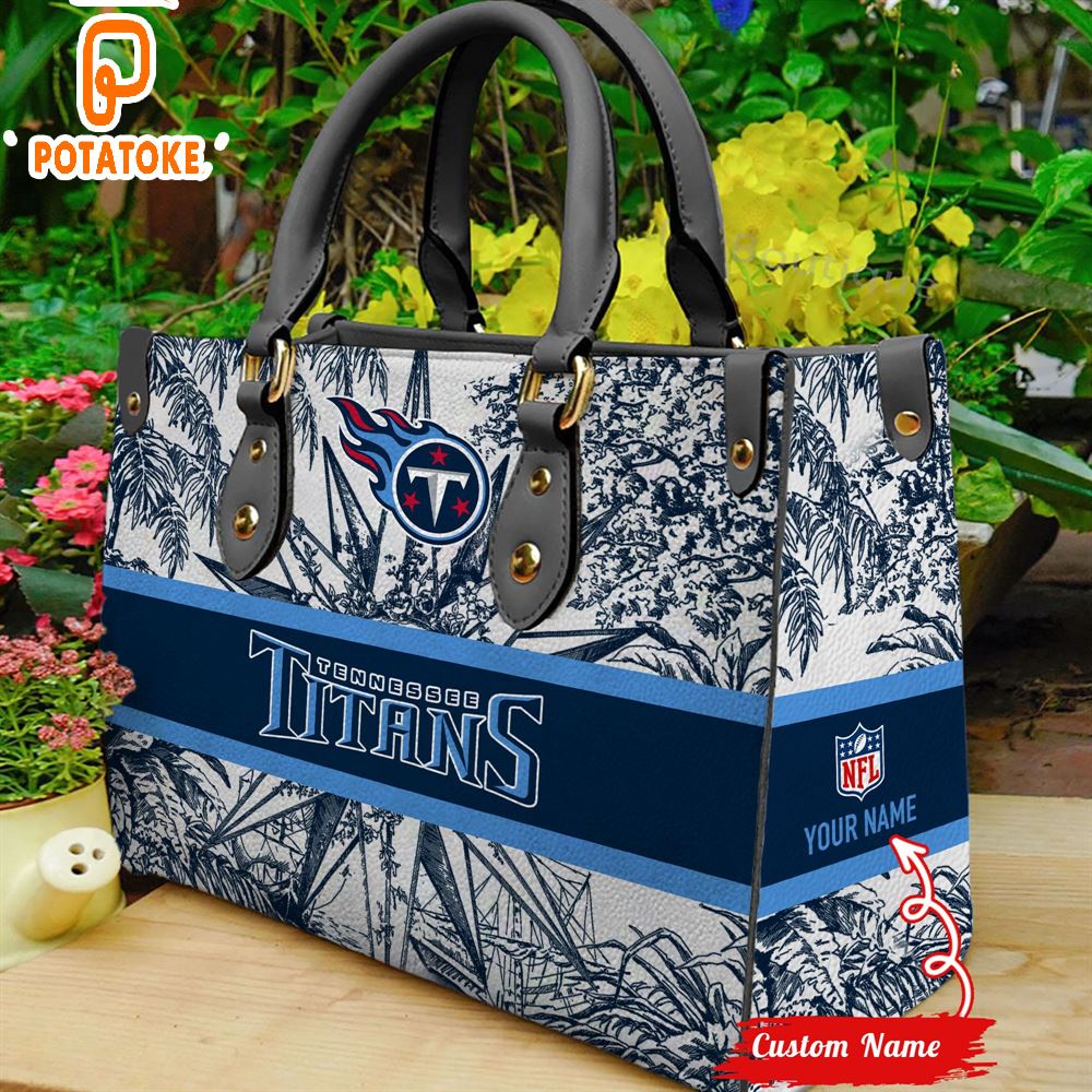 Custom Name Tennessee Titans NFL Women Leather Hand Bag