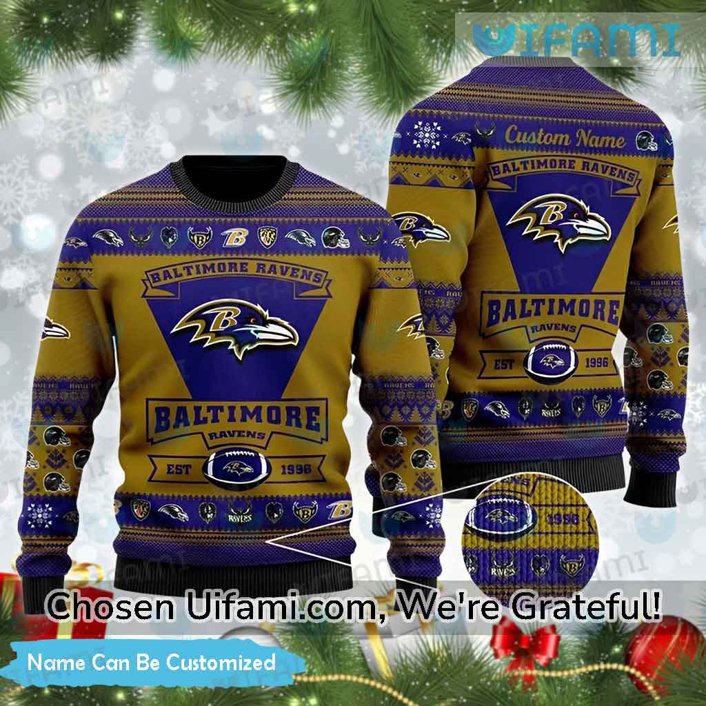 Customized Baltimore Ravens Ugly Christmas Sweater Ravens Gift Ideas Best selling