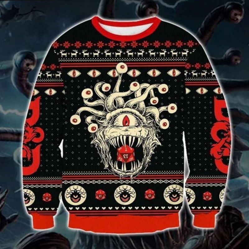 D20 Dungeons Dragons Monster Ugly Christmas Sweater