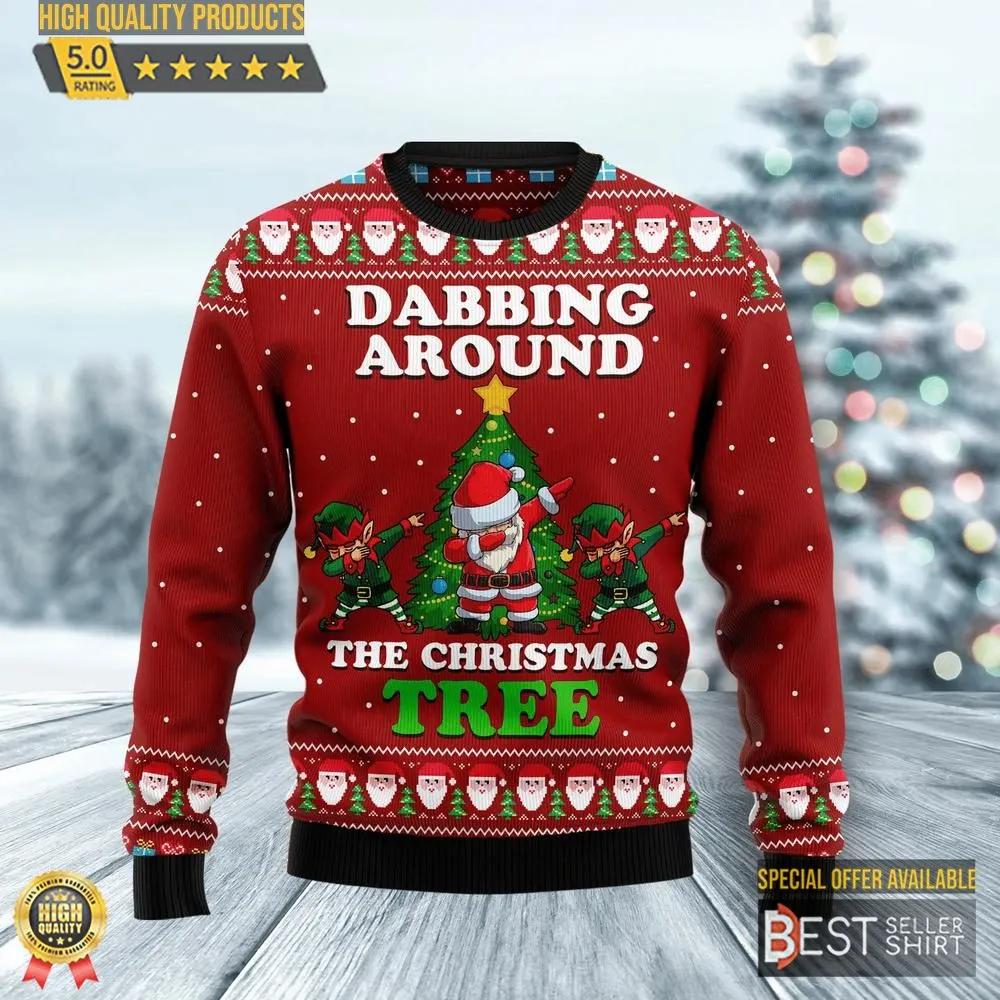 Dabbing Around The Christmas Tree Ugly Christmas Sweater 1