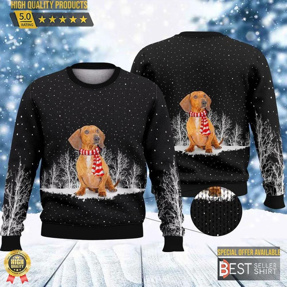 Dachshund In The Snow Ugly Christmas Sweater 1