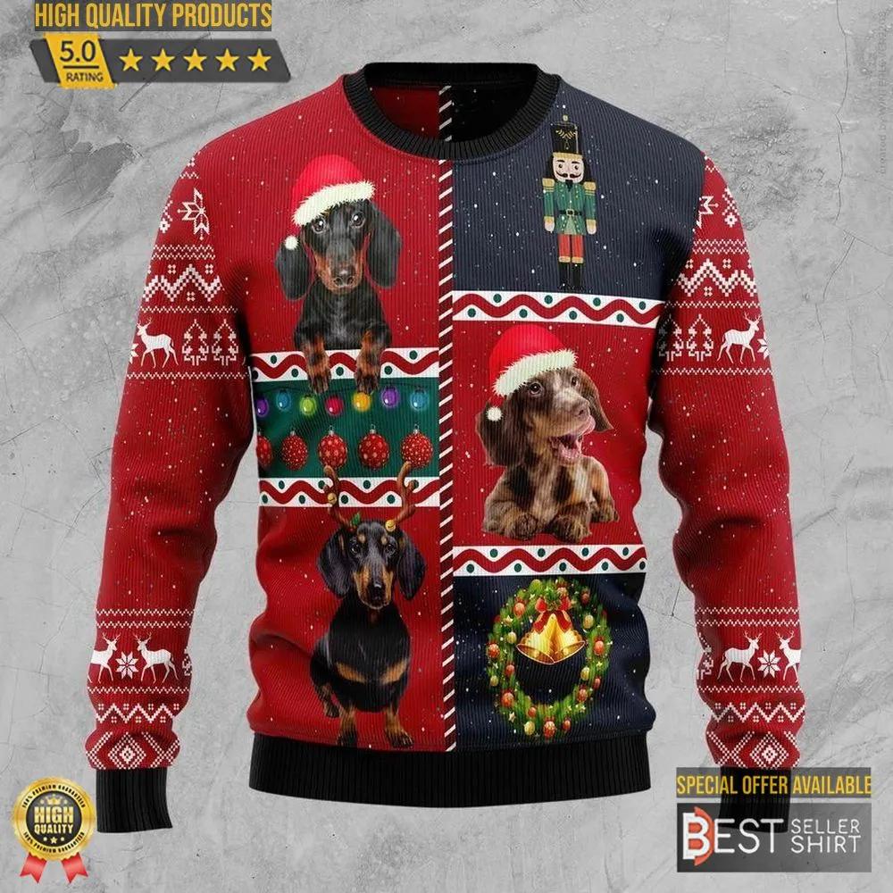 Dachshund Vintage Ugly Christmas Sweater 1