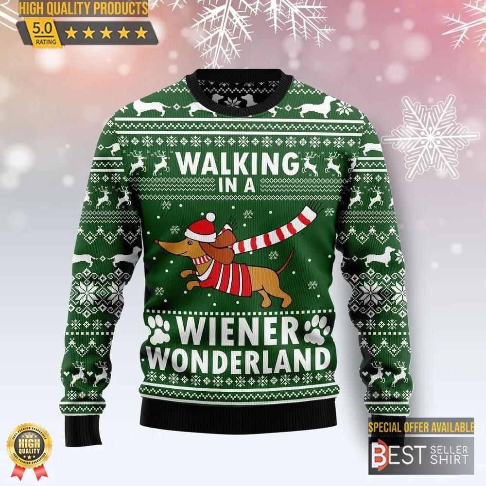 Dachshund Weiner Wonderland Christmas Ugly Christmas Sweater 1