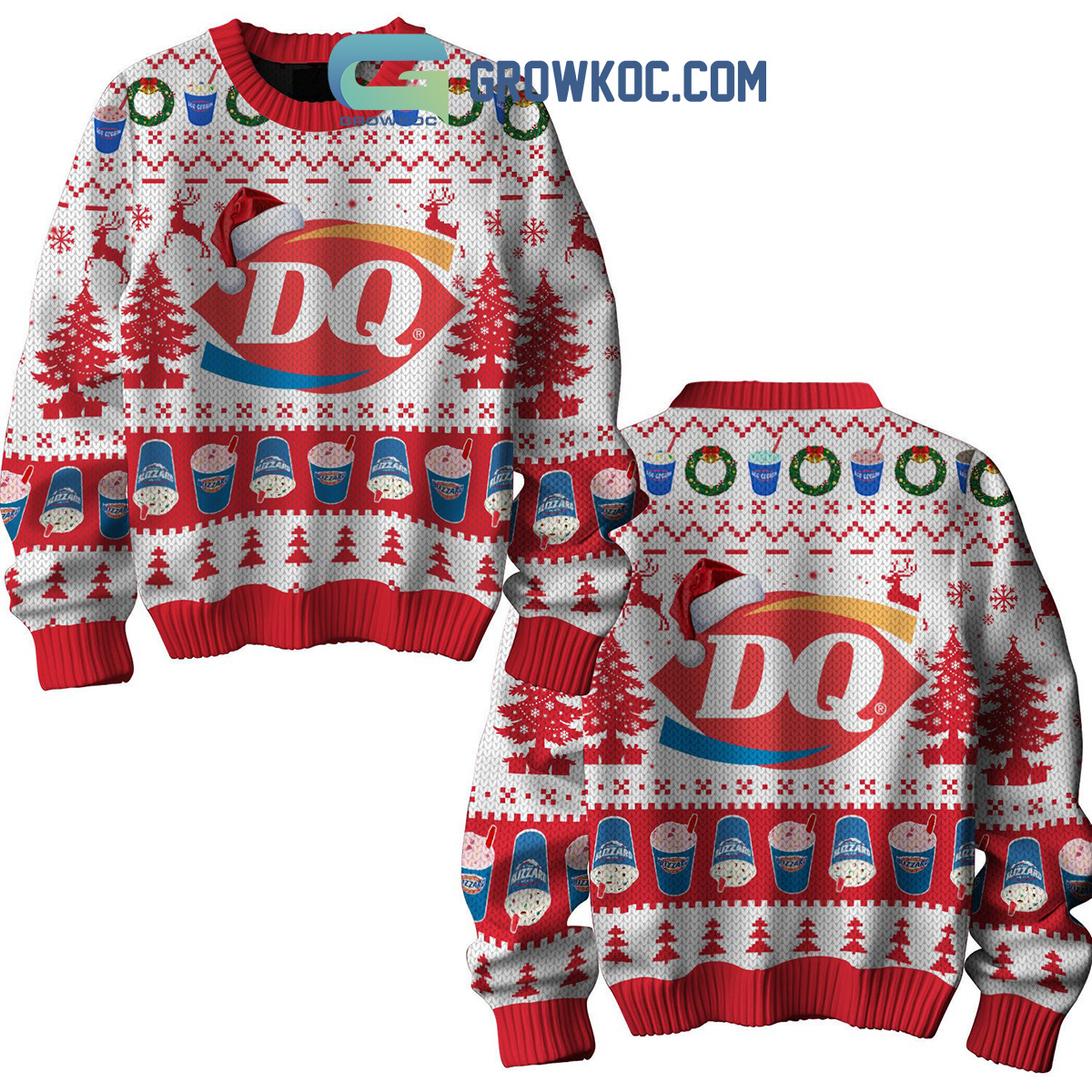 Dairy Queen DQ Ice Cream Christmas Ugly Sweater2B1 GXkiz