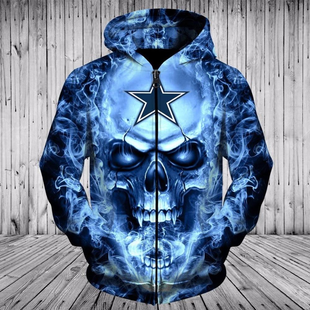 Dallas Cowboys AmericaS Team 3D Zip Hoodie Hooded Gifts For Men With 3D Hoodies With Zippers 0