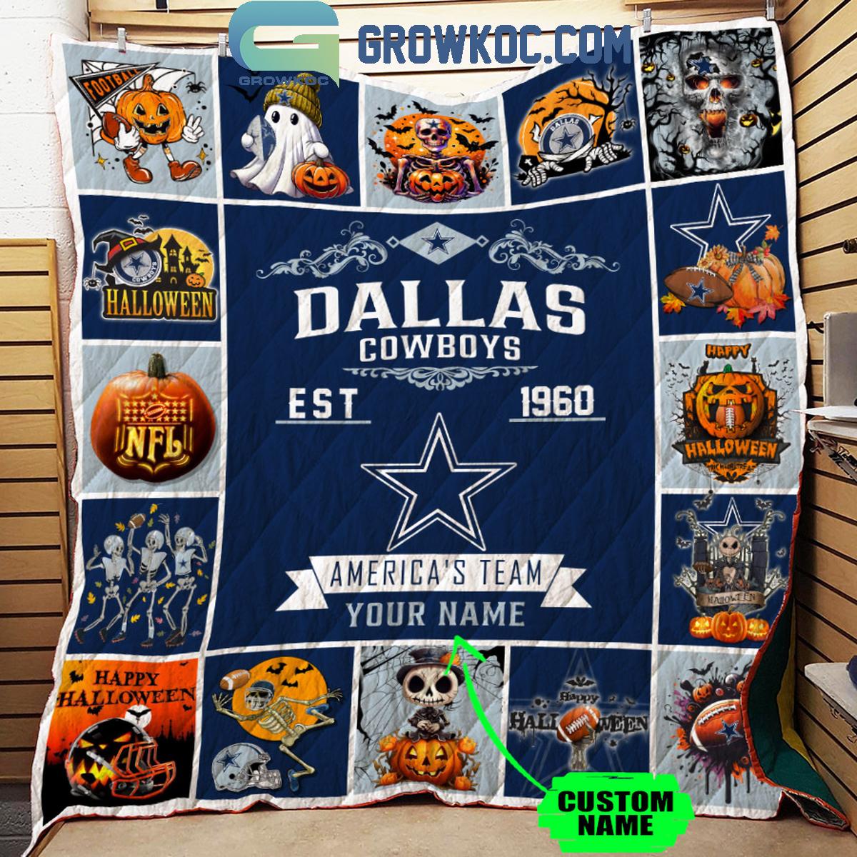 Dallas Cowboys Americas Team Est. 1960 Personalized Fleece Blanket Quilt 1 M1WfZ