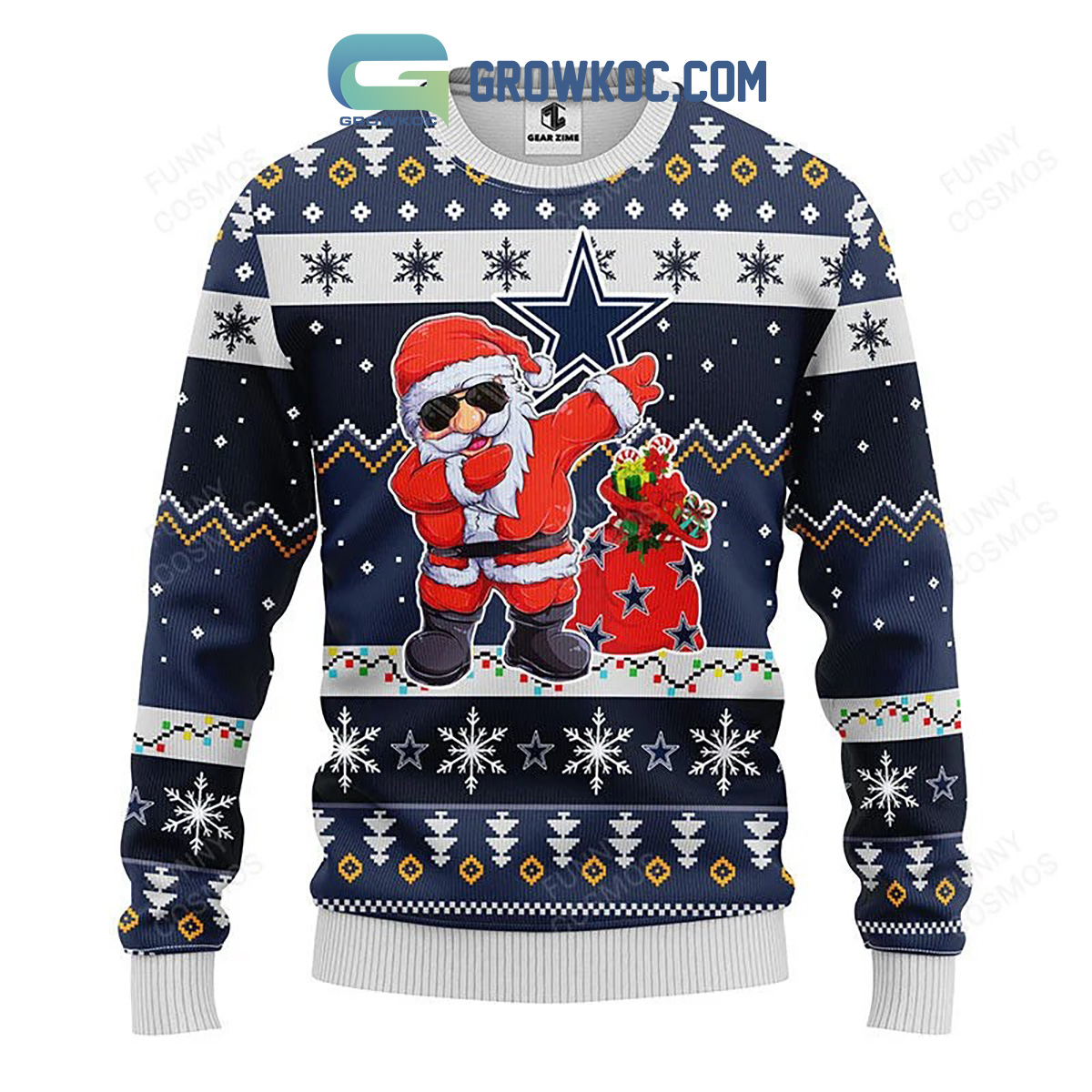 Dallas Cowboys Dabbing Santa Claus Christmas Ugly Sweater2B1 2ddRA