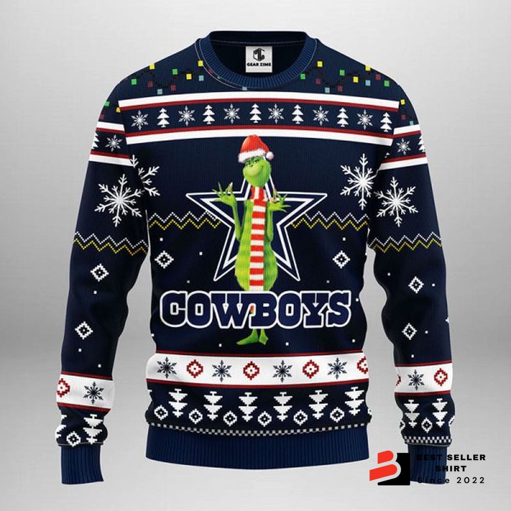 Dallas Cowboys Funny Grinch Ugly Christmas Sweater Grinch Xmas Sweater Xmas Gift 1