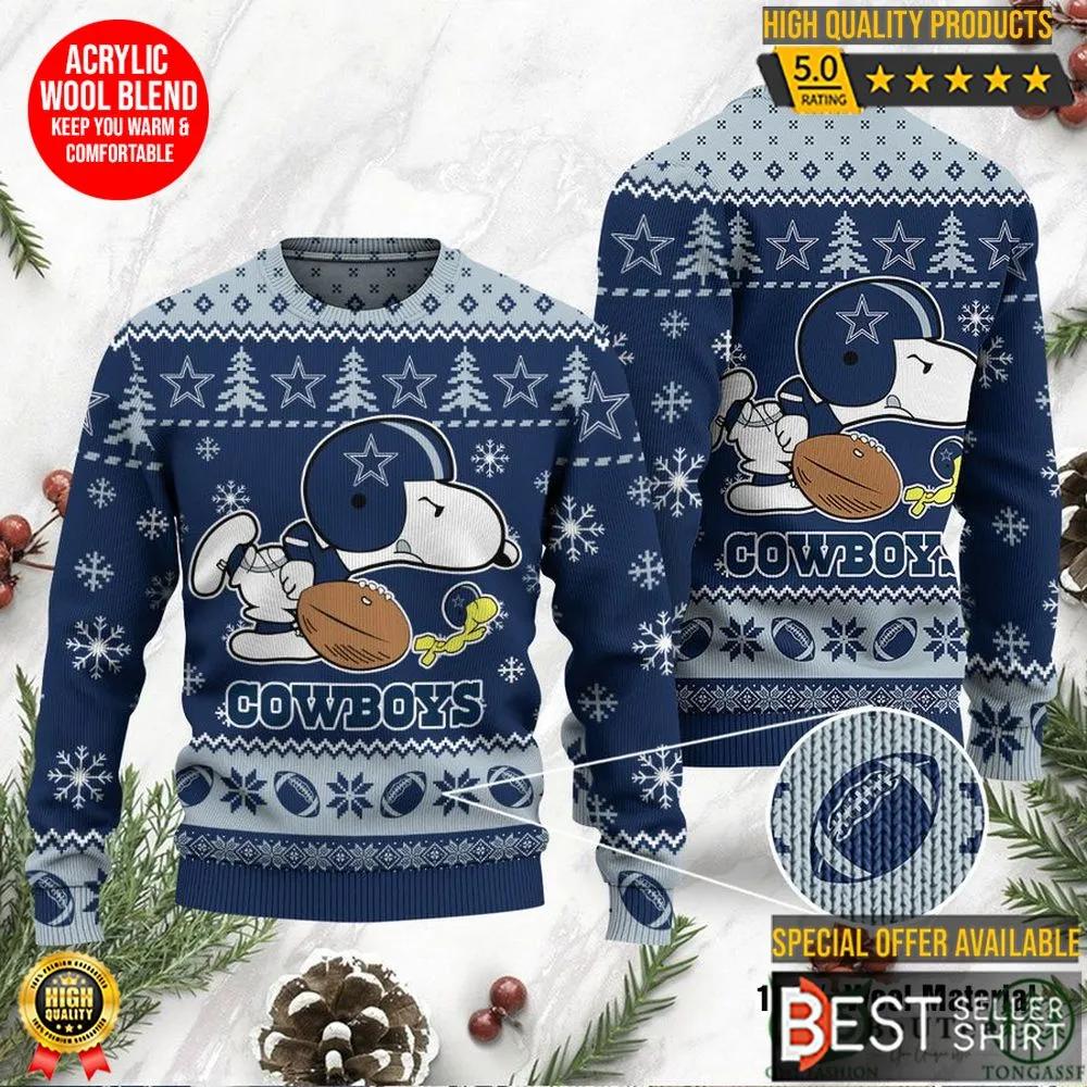 Dallas Cowboys Logos American Football Snoopy Dog Christmas Ugly Sweater 1