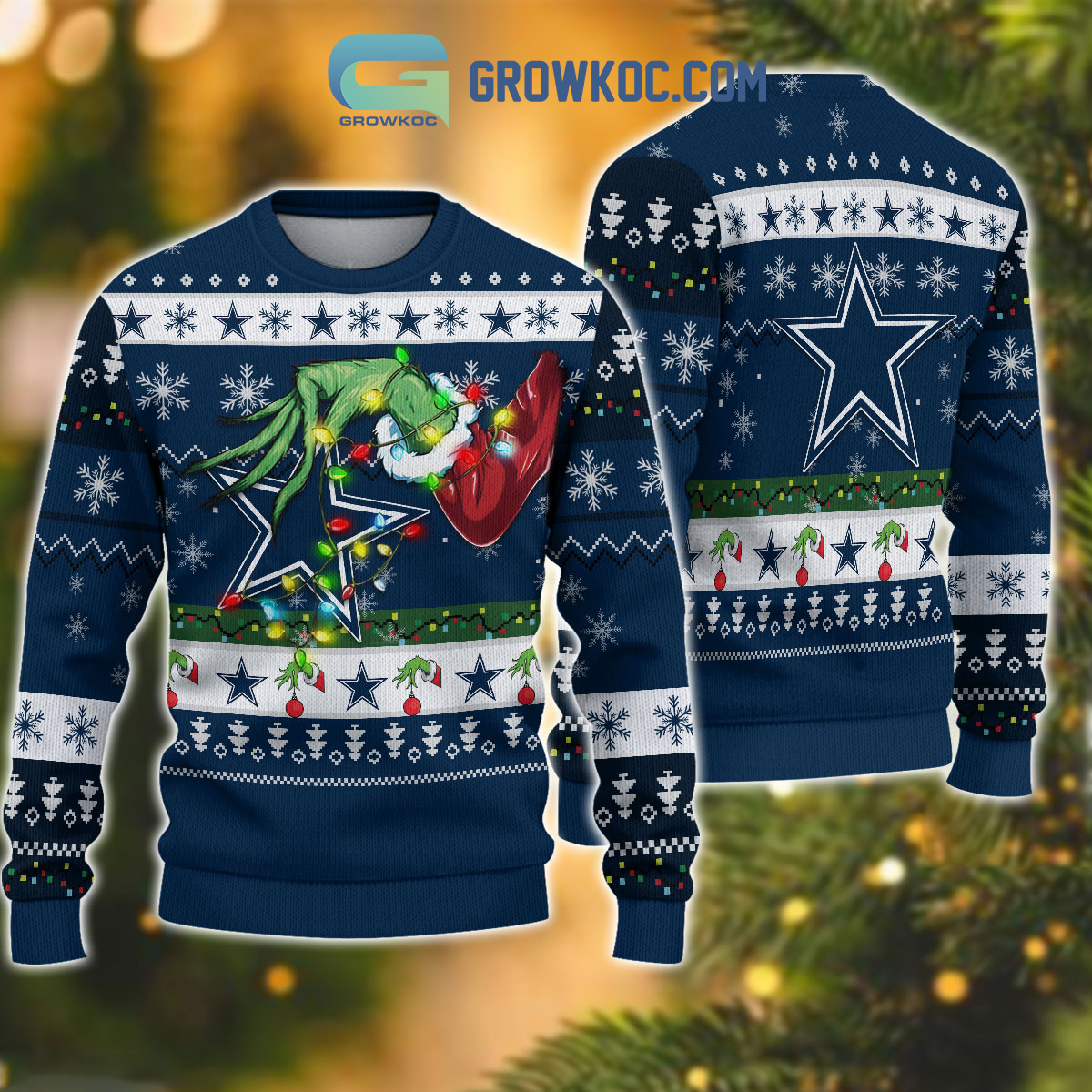 Dallas Cowboys NFL Grinch Christmas Ugly Sweater2B1 L3Rvv