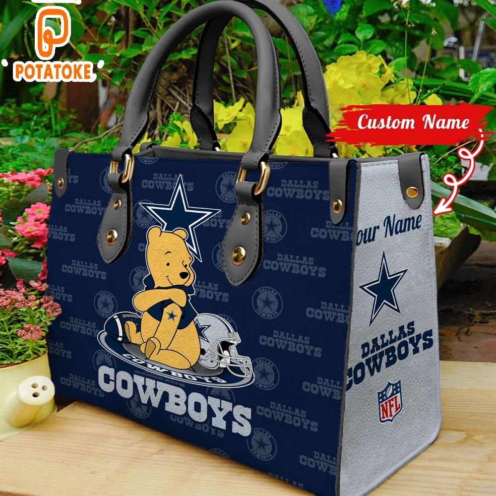 Dallas Cowboys Pooh Bear Women Leather Hand Bag