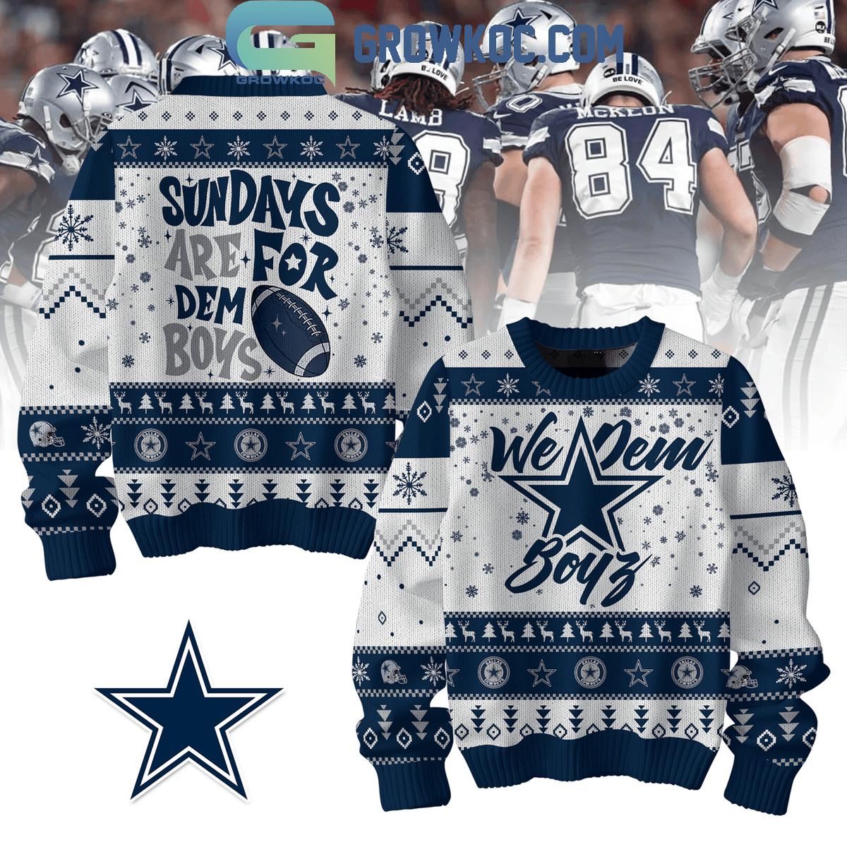 Dallas Cowboys Sundays Are For Dem Boys Christmas Ugly Sweater 1 iynR1