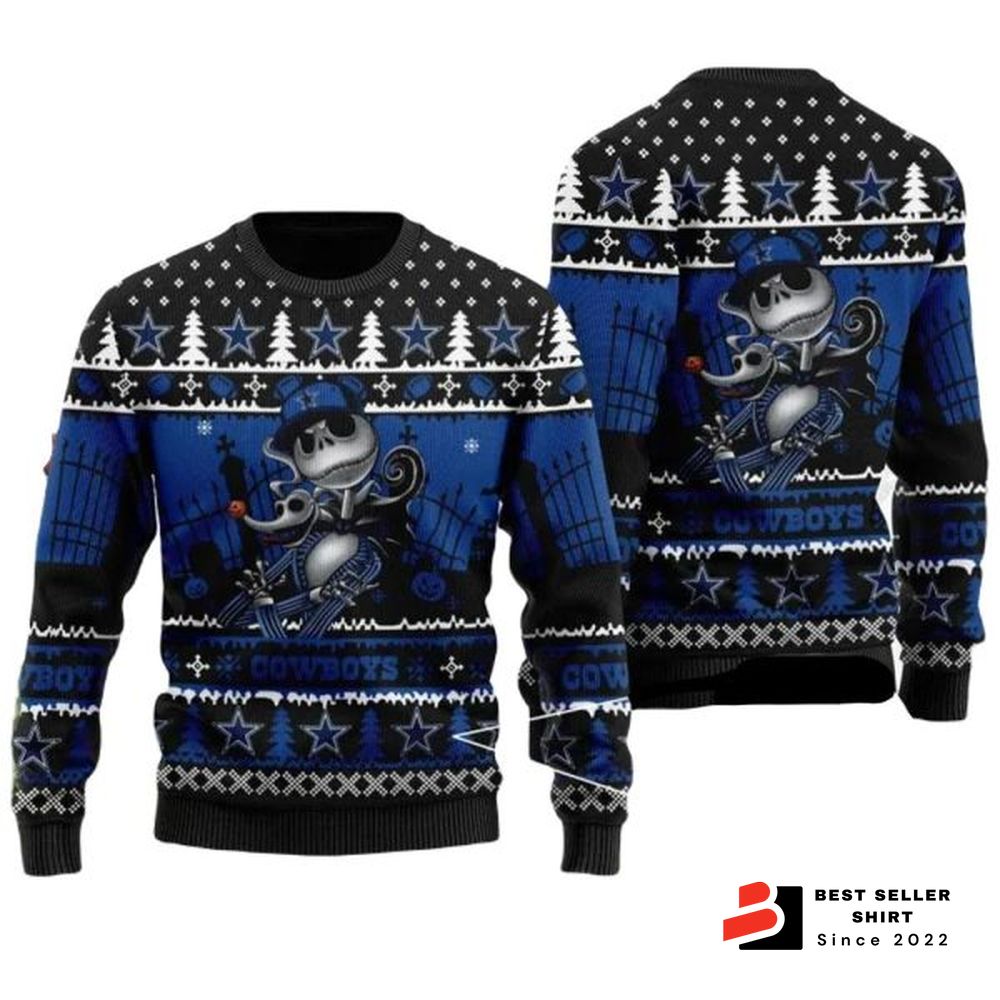 Dallas Cowboys Sweater Jack Skellington Dallas Cowboys Ugly Sweater 1