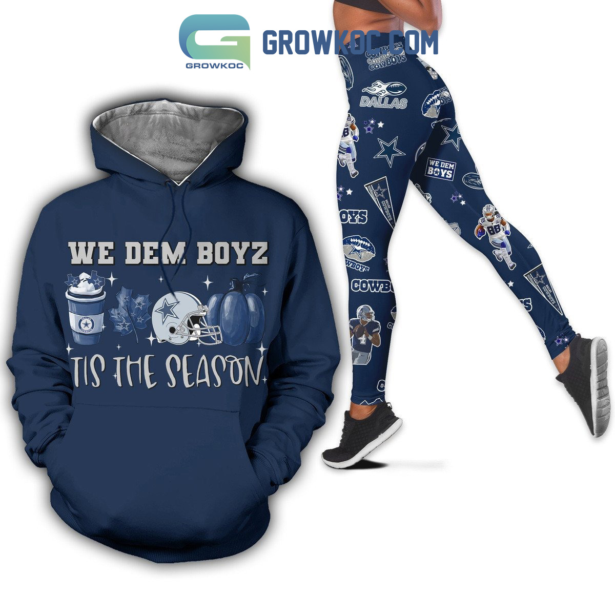 Dallas Cowboys We Dem Boyz Tis The Season Fall Pumpkin Hoodie Leggings Set2B1 1u7LX