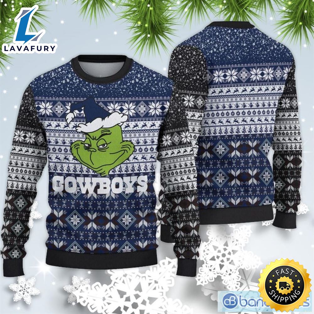 Dallas Cowboys Christmas Grinch Sweater For Fans gh6biq