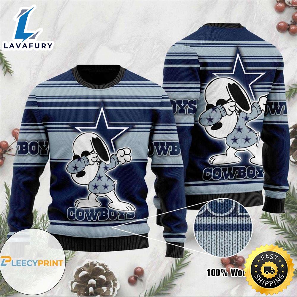 Dallas Cowboys Dabbing Snoopy Ugly Christmas Sweater Holiday 1 uoutq2