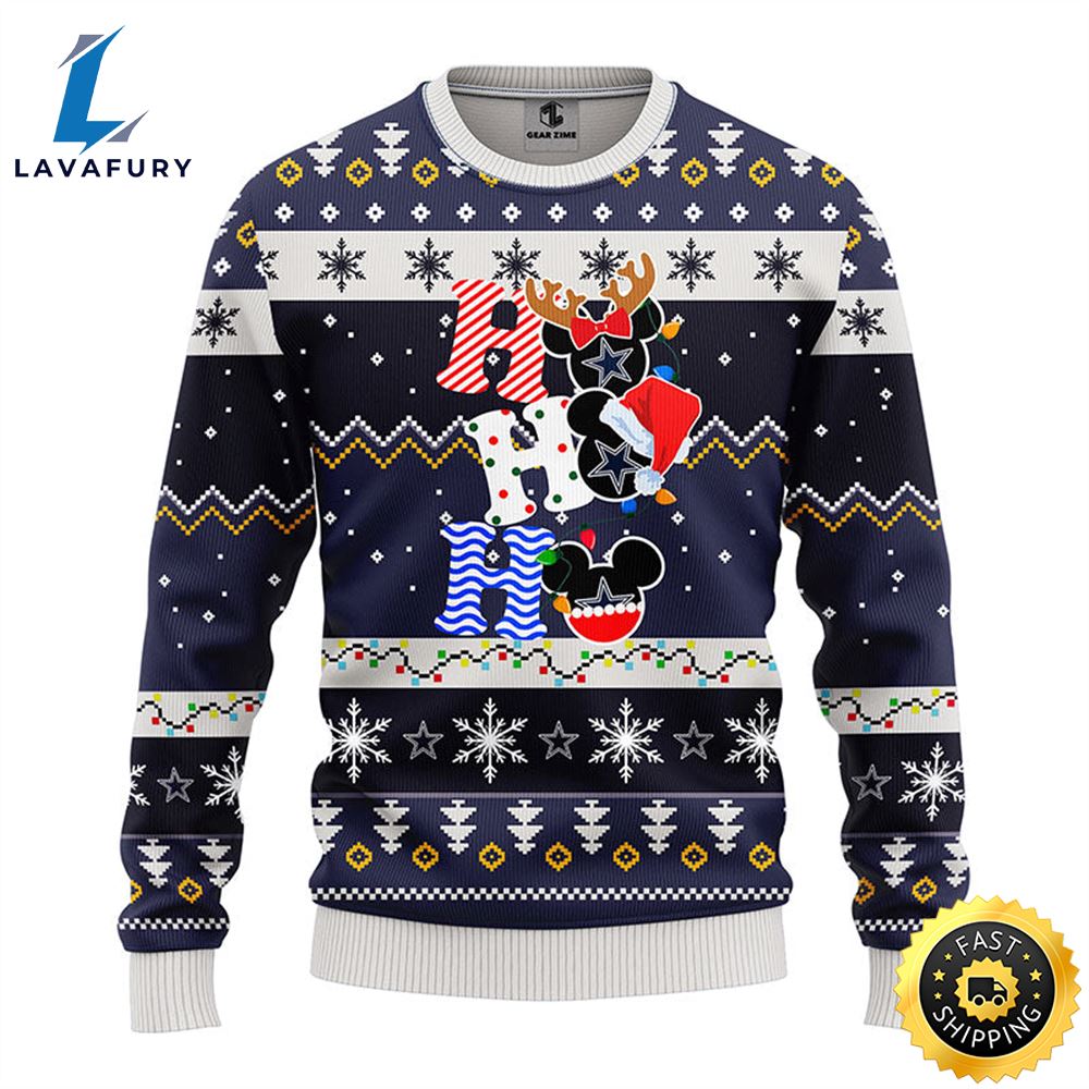 Dallas Cowboys HoHoHo Mickey Christmas Ugly Sweater 1 eoirad