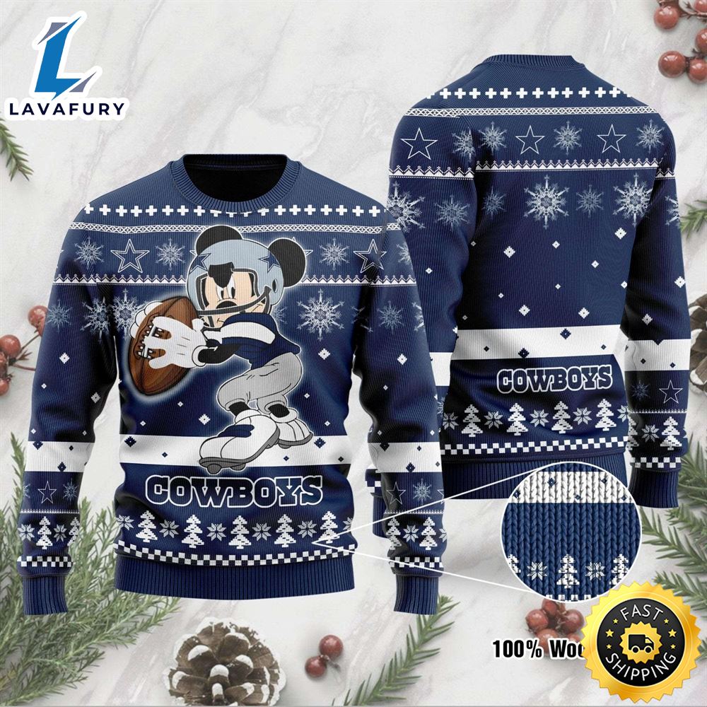 Dallas Cowboys Mickey Mouse Disney Ugly Christmas Sweater 1 ftxpyl