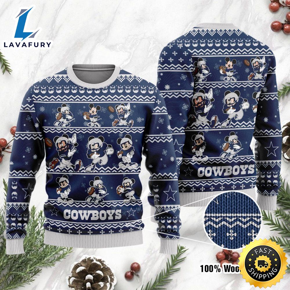 Dallas Cowboys Mickey Player Disney Ugly Christmas Sweaters 1 youmwf