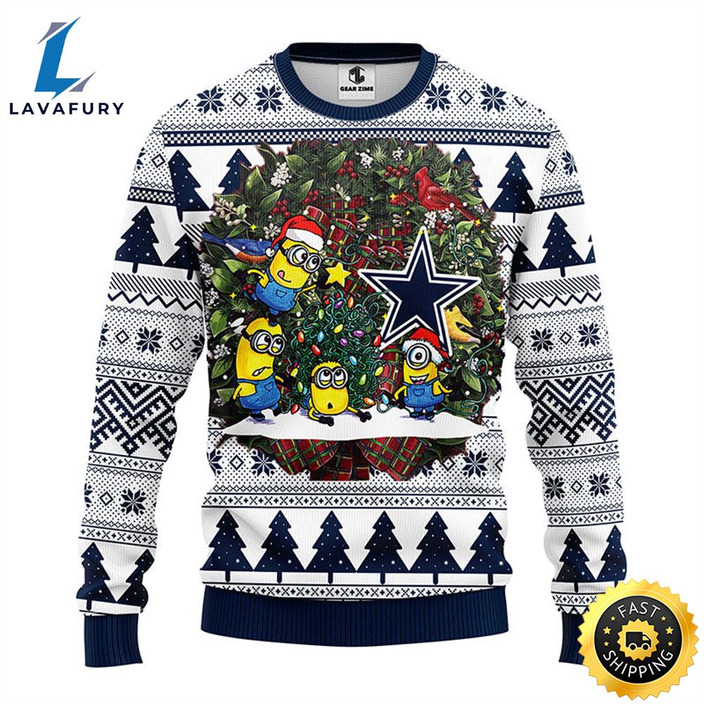 Dallas Cowboys Minion Christmas Ugly Sweater 1 zwc6fp