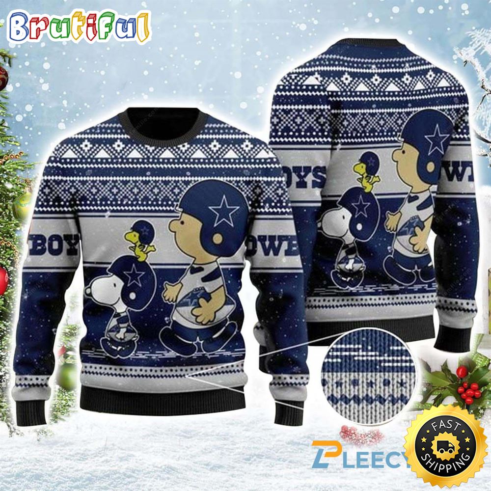 Dallas Cowboys Snoopy Charlie Brown Ugly Christmas Sweater 1 g2mh20