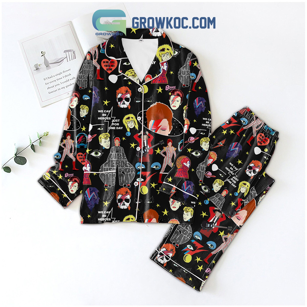 David Bowie Love Youre Not Alone Pajamas Set2B1 ajZhS