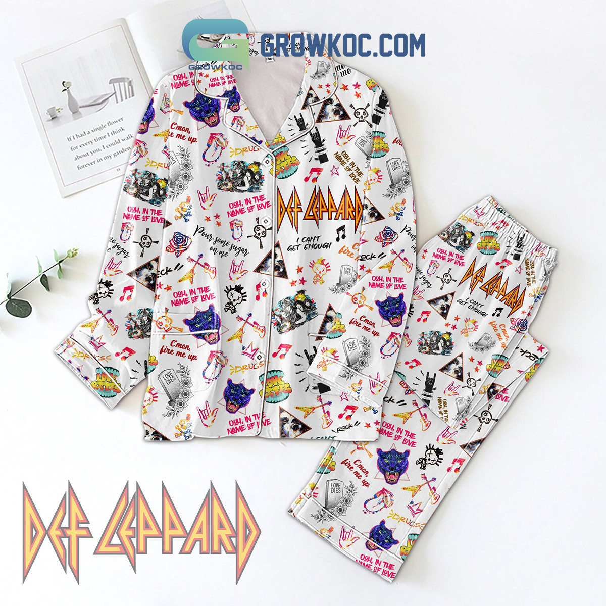 Def Leppard In The Name Of Love Pajamas Set2B1 KBgmB