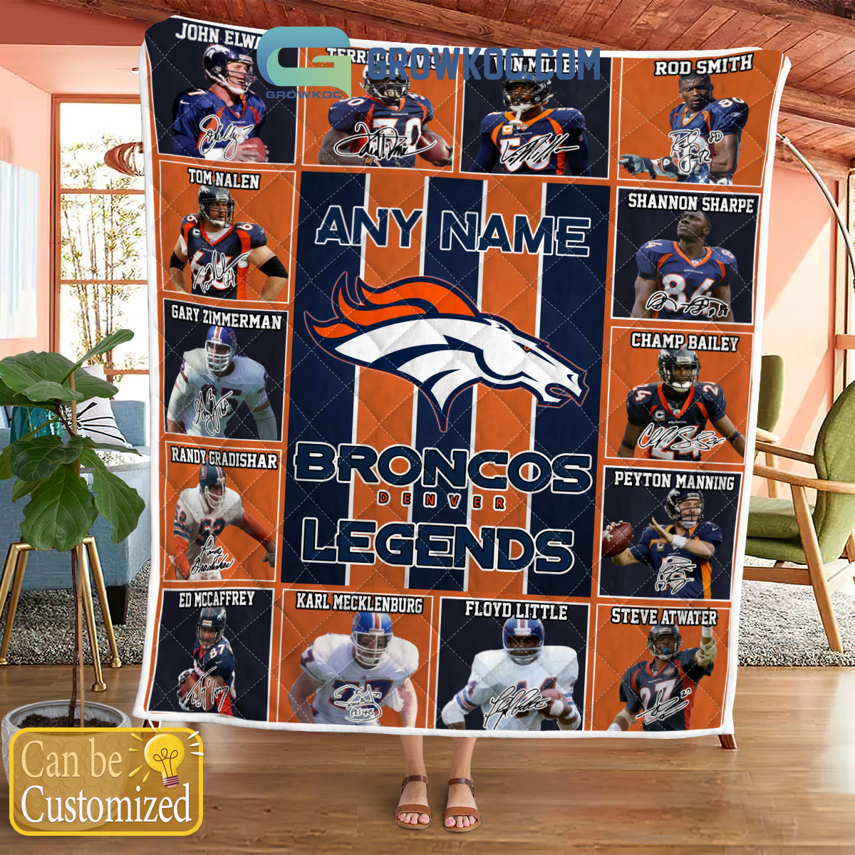 Denver Broncos NFL Legends In History Personalized Fleece Blanket Quilt2B1 uUdyq