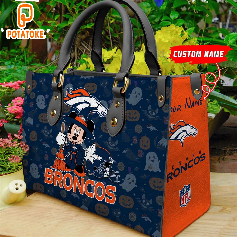 Denver Broncos NFL Minnie Halloween Women Leather Hand Bag