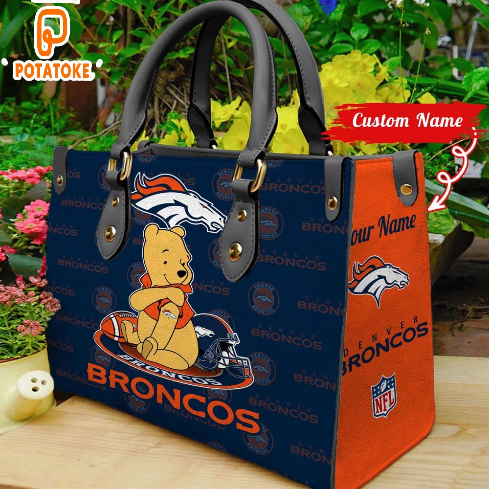 Denver Broncos Pooh Bear Women Leather Hand Bag