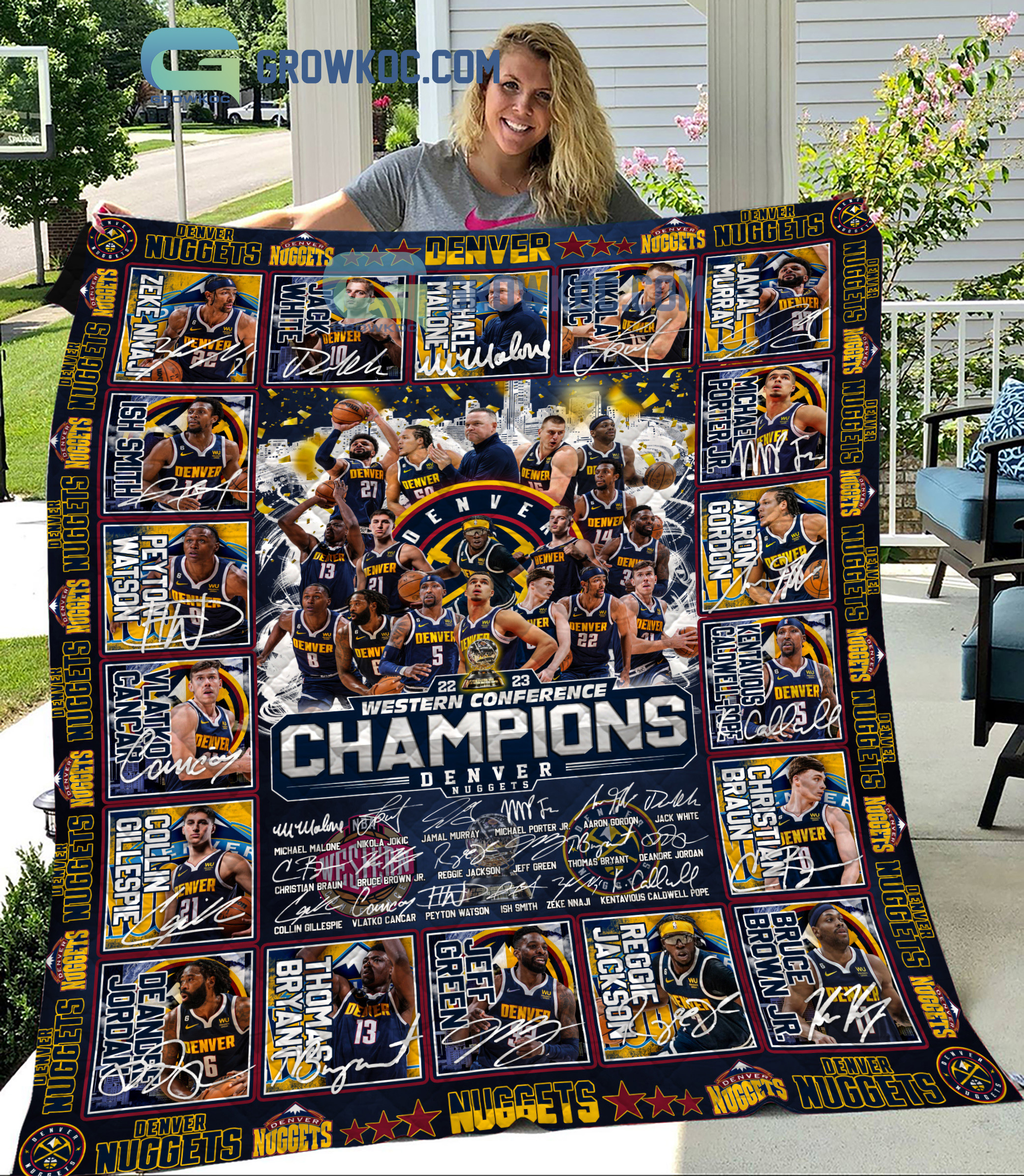 Denver Nuggets Western Conference Champions 2022 2023 Fleece Blanket Quilt