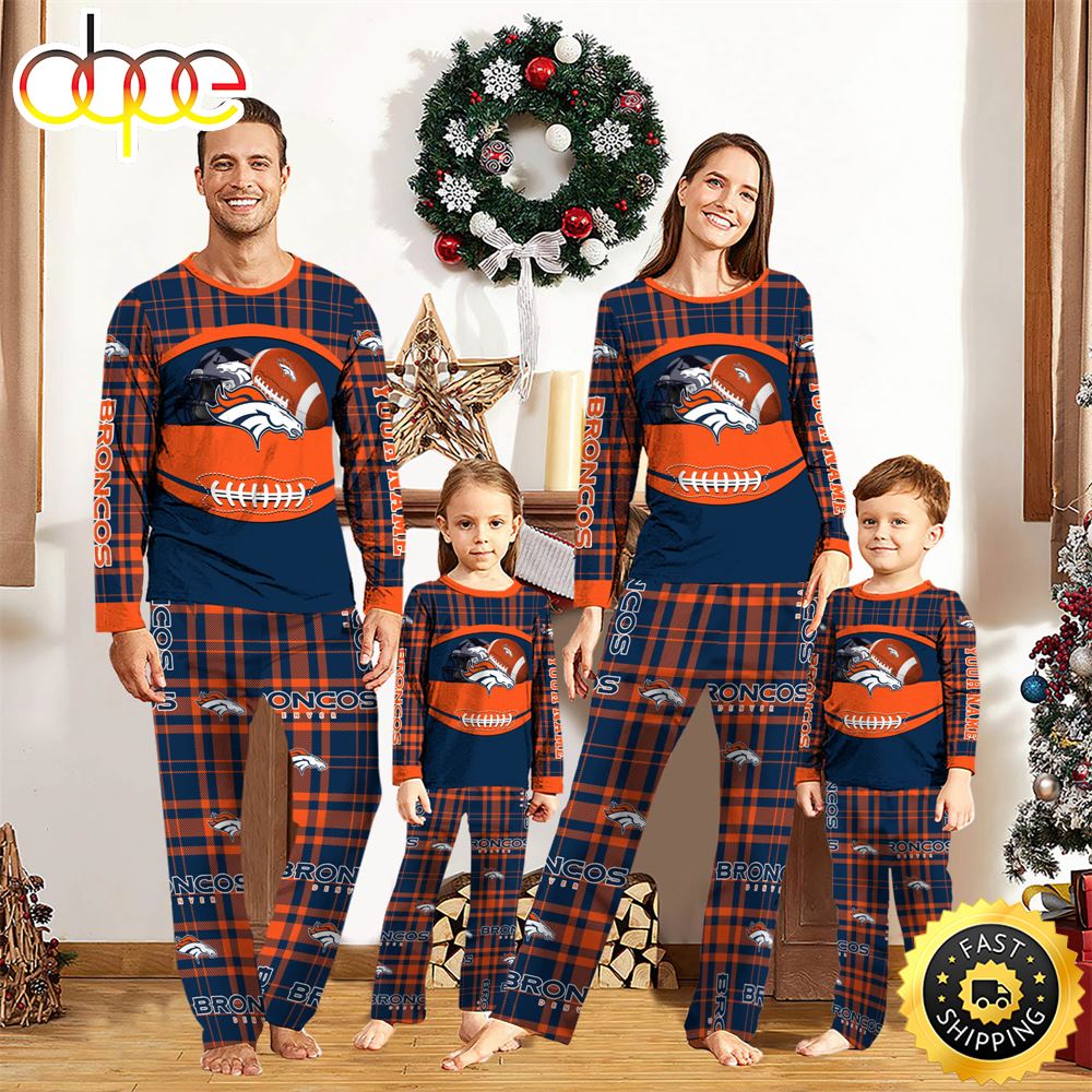 Denver Broncos NFL Custom Your Name Football Team Pajamas dzw4wb