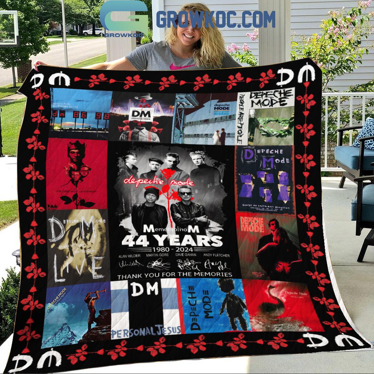 Depeche Mode 44 Years Thank For The Memories 1980 2024 Fleece Blanket Quilt 1 ripfu