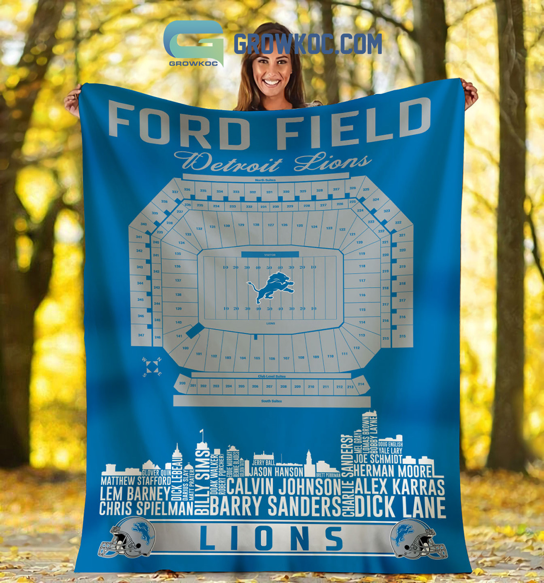 Detroit Lions Ford Field Stadium Fleece Blanket Quilt2B1 VhXlV