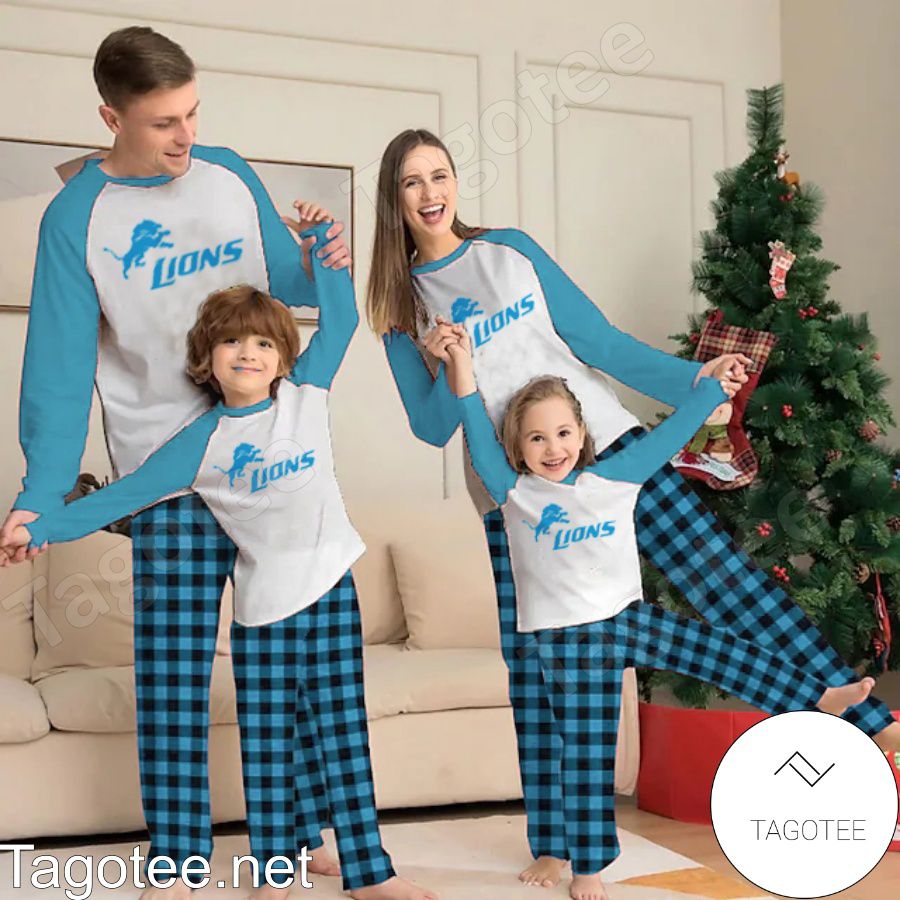 Detroit Lions NFL Buffalo Plaid Pajamas Set