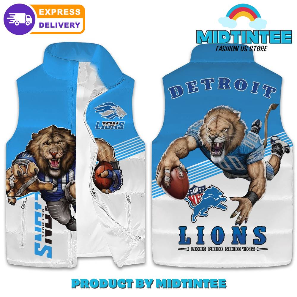 Detroit Lions NFL Football Team Blue White Cotton Vest 1