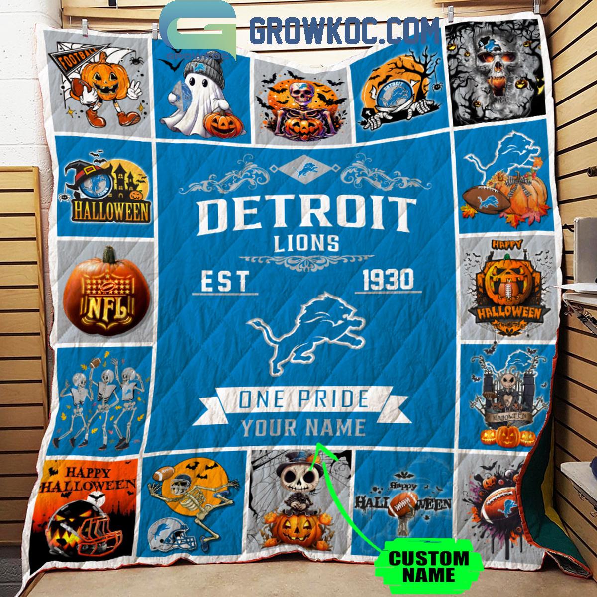 Detroit Lions One Pride Est. 1930 Personalized Fleece Blanket Quilt 1 bStVd