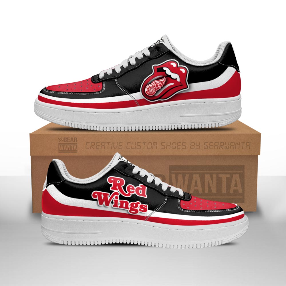 Detroit Red Wings Sneakers Custom Force Shoes Sexy Lips For Fans 1 GearWanta